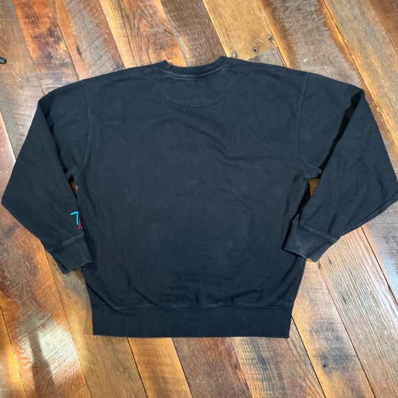 7 Figures Black Embroidered Logo Sweatshirt Size Large - Picture 2 of 6